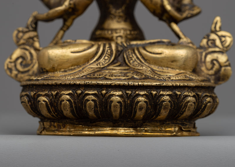 Chenresig Brass Statue | Divine Bodhisattva Sculpture for Spiritual Harmon