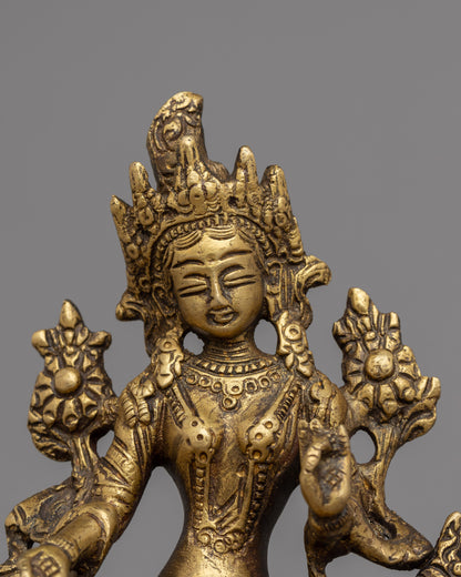 Sitting Green Tara Statue | Symbolic Decor for Meditation & Reflection