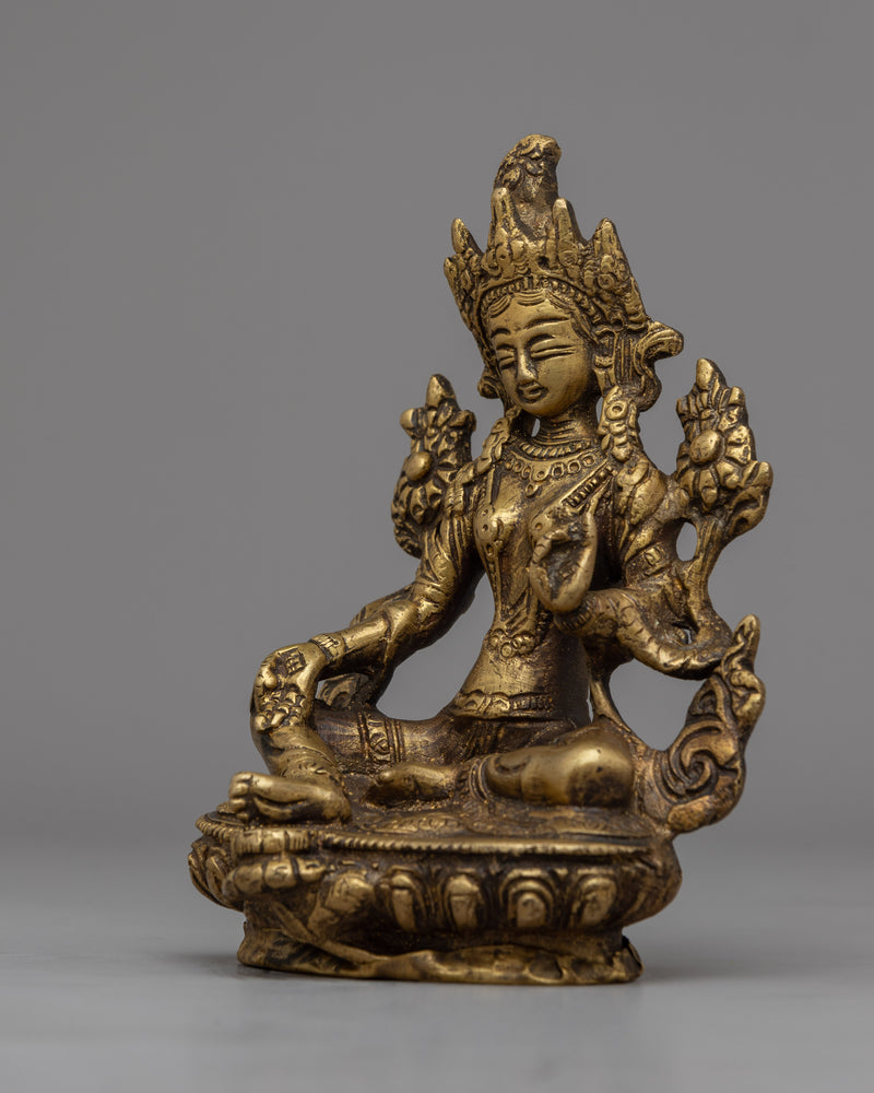 Sitting Green Tara Statue | Symbolic Decor for Meditation & Reflection