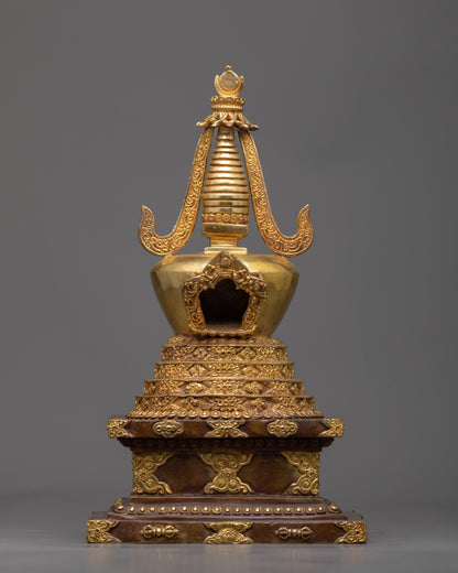 Spiritual Buddhist Stupa Set | Unique Handmade Artisan Sculptures