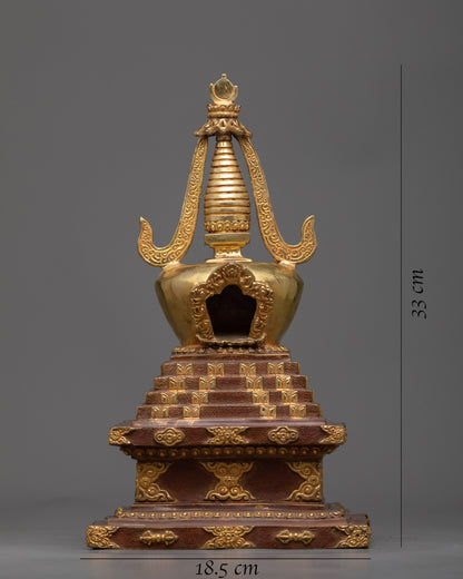 Spiritual Buddhist Stupa Set | Unique Handmade Artisan Sculptures