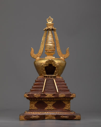 Spiritual Buddhist Stupa Set | Unique Handmade Artisan Sculptures