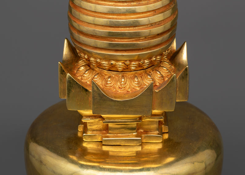 Golden Stupa Statue | Luxurious Spiritual Decor Piece