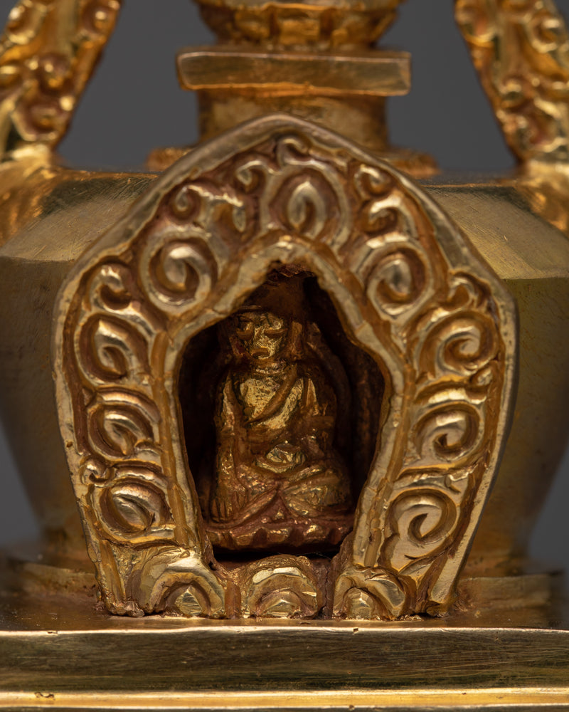 Traditional Stupa Statue | Artisan Crafted Symbol of Buddhist Wisdom