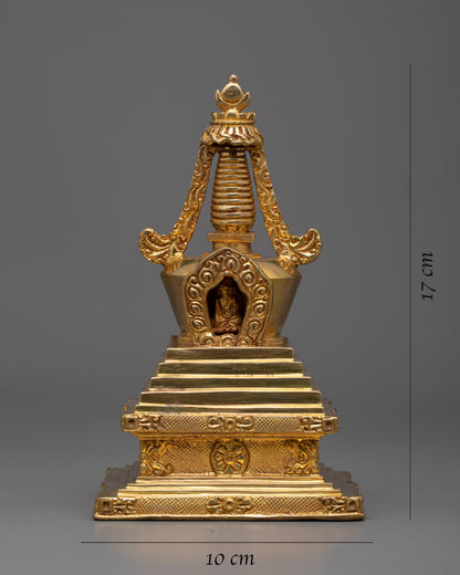 Traditional Stupa Statue | Artisan Crafted Symbol of Buddhist Wisdom