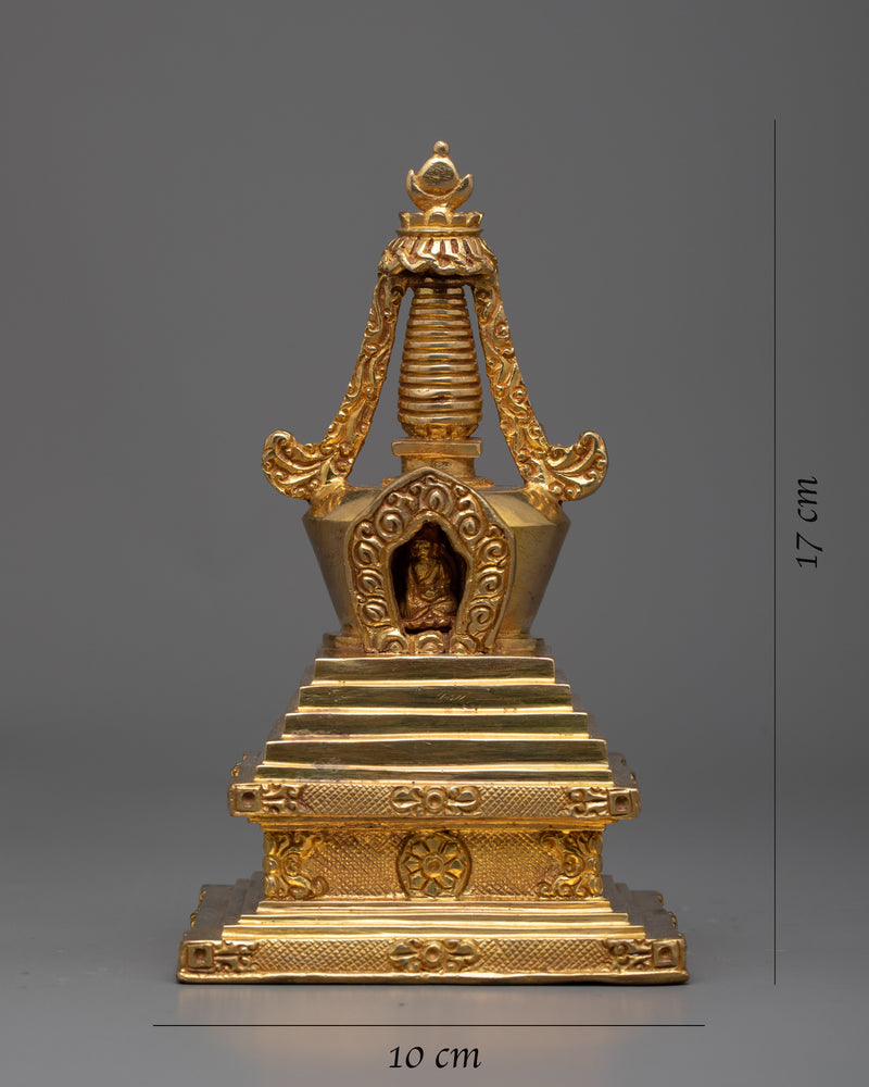 Traditional Stupa Statue | Artisan Crafted Symbol of Buddhist Wisdom