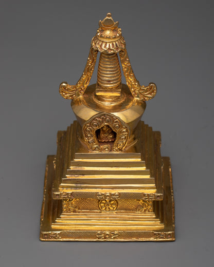 Traditional Stupa Statue | Artisan Crafted Symbol of Buddhist Wisdom