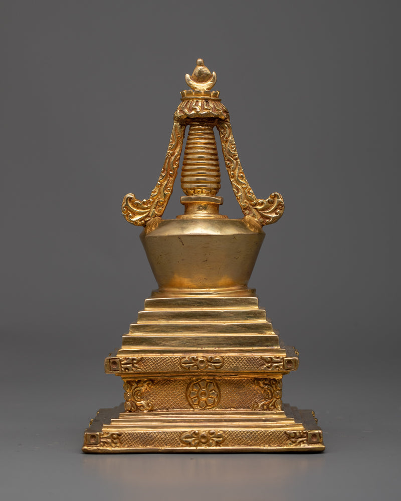 Traditional Stupa Statue | Artisan Crafted Symbol of Buddhist Wisdom