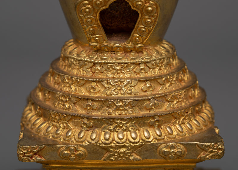 Handcrafted Buddhist Tibetan Stupa | Spiritual Enlightenment Symbol