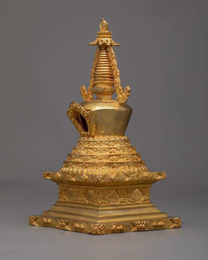 Handcrafted Buddhist Tibetan Stupa | Spiritual Enlightenment Symbol