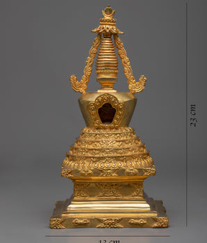 Handcrafted Buddhist Tibetan Stupa | Spiritual Enlightenment Symbol