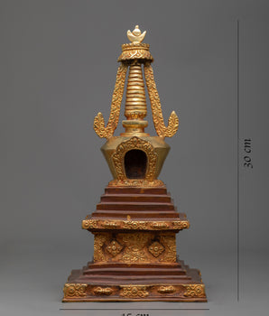 Copper Stupa Statue | Traditional Handcrafted Spiritual Decor