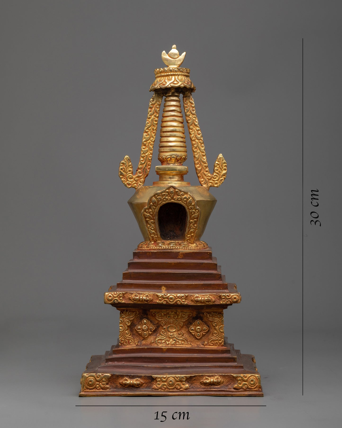 Copper Stupa Statue | Traditional Handcrafted Spiritual Decor