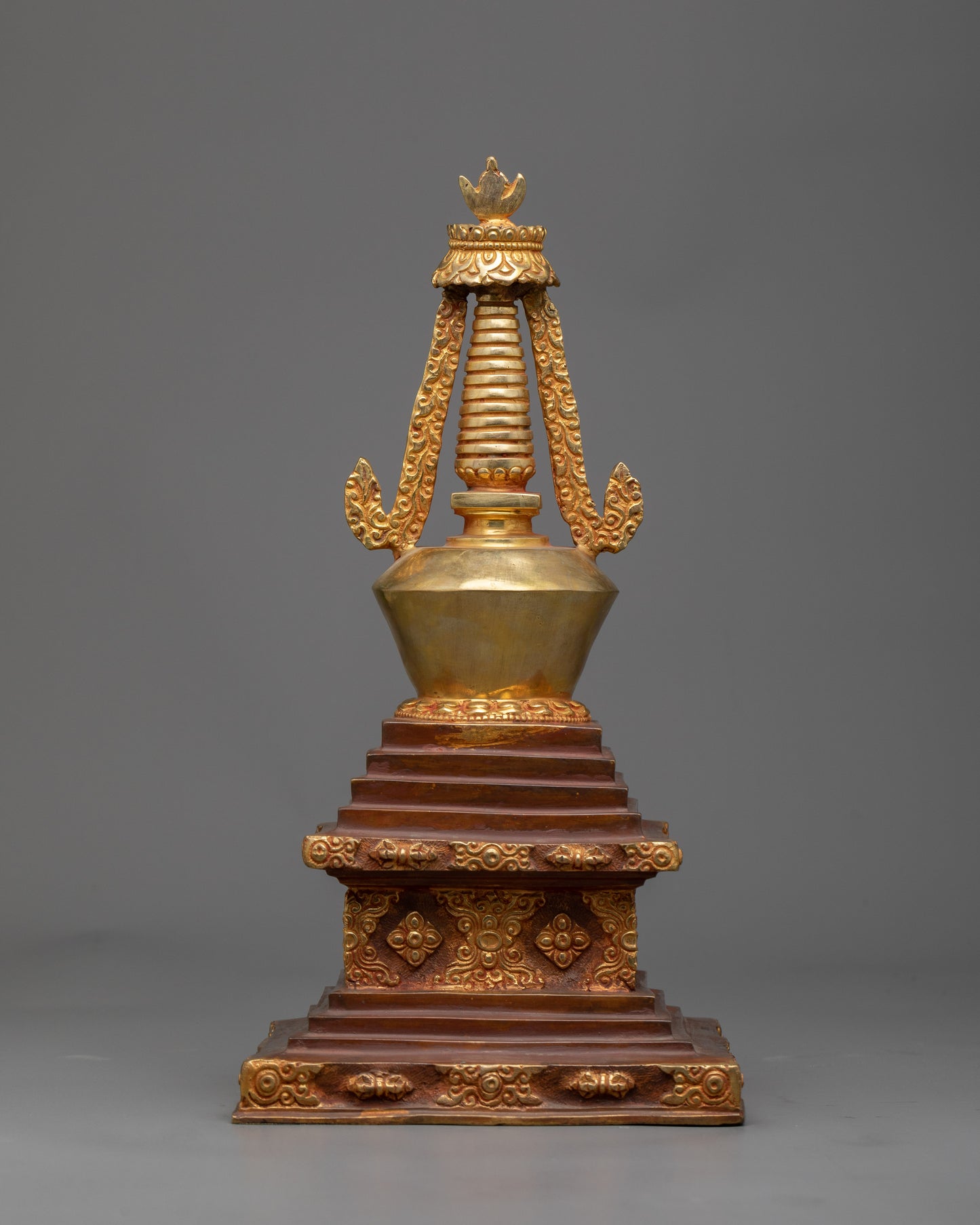 Copper Stupa Statue | Traditional Handcrafted Spiritual Decor