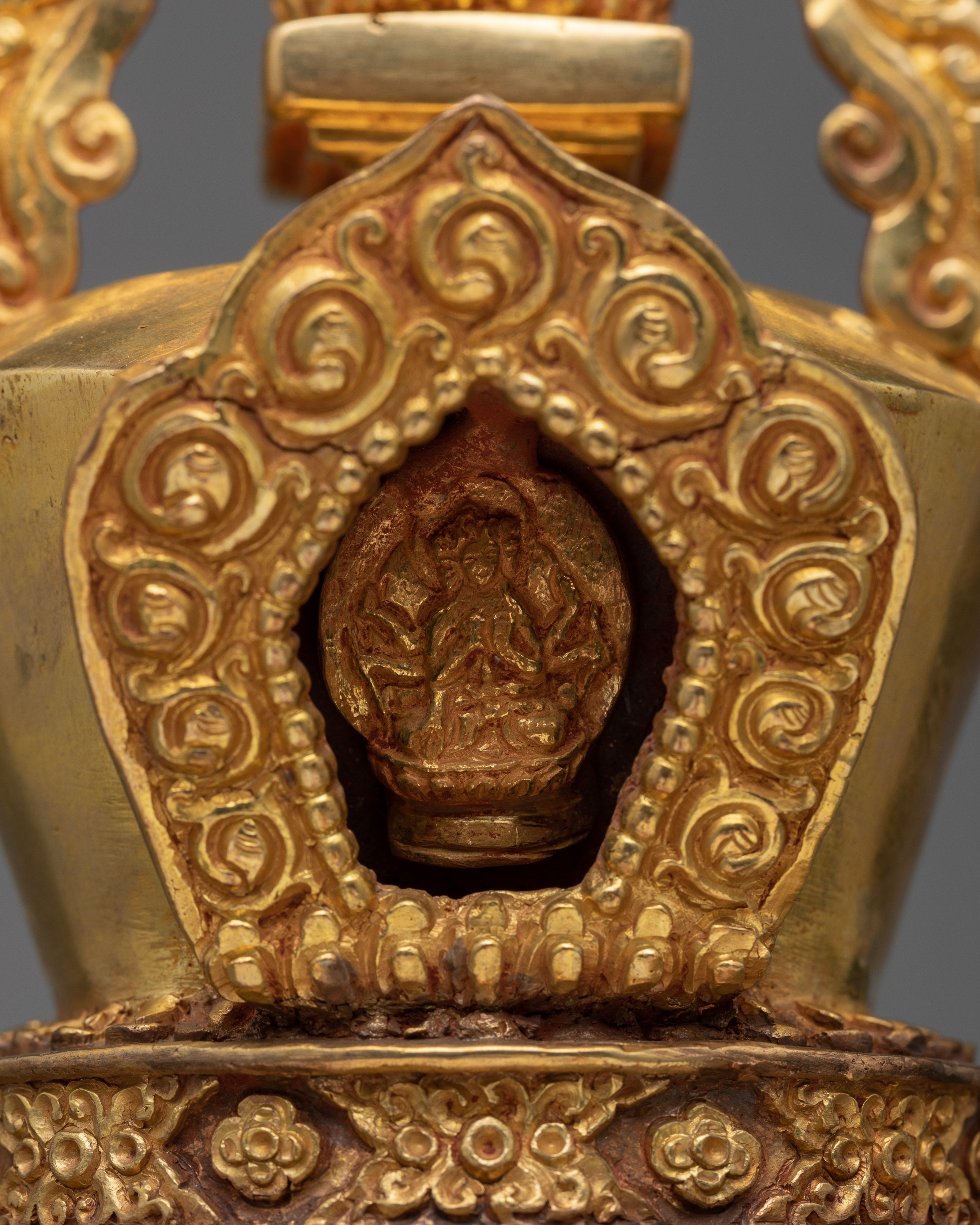 Gold Gilded Stupa | Detailed Handmade Spiritual Symbol