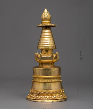 Tibetan Gold Stupa | Exquisite Artisan Crafted Spiritual Symbol