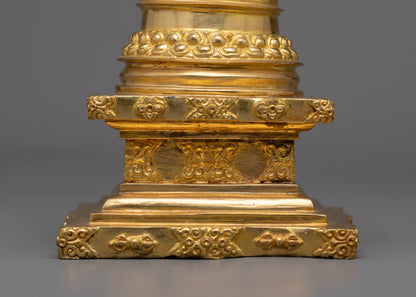 Handcrafted Golden Stupa | Sacred Handmade Spiritual Decor