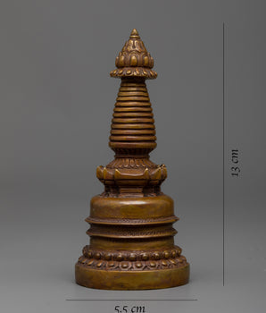 Oxidized Copper Stupa | Exquisite Artisan Crafted Spiritual Artifact