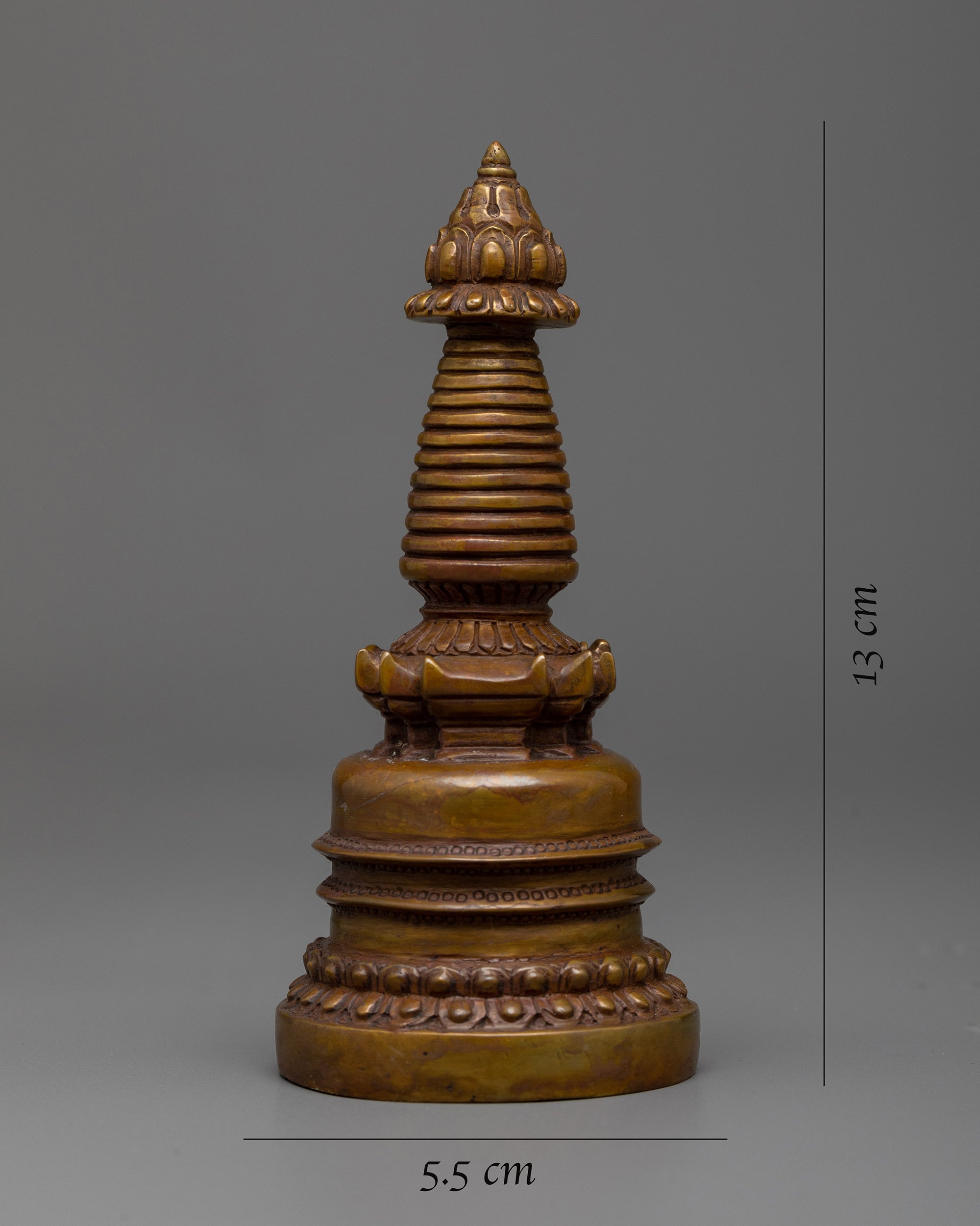 Oxidized Copper Stupa | Exquisite Artisan Crafted Spiritual Artifact