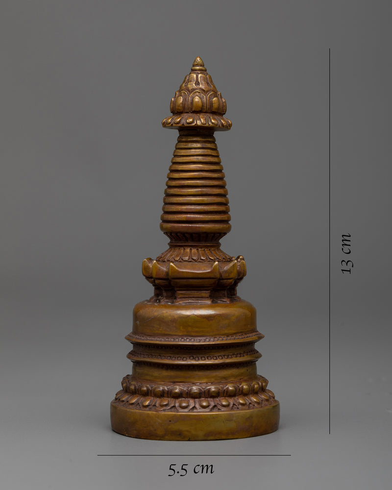 Oxidized Copper Stupa | Exquisite Artisan Crafted Spiritual Artifact