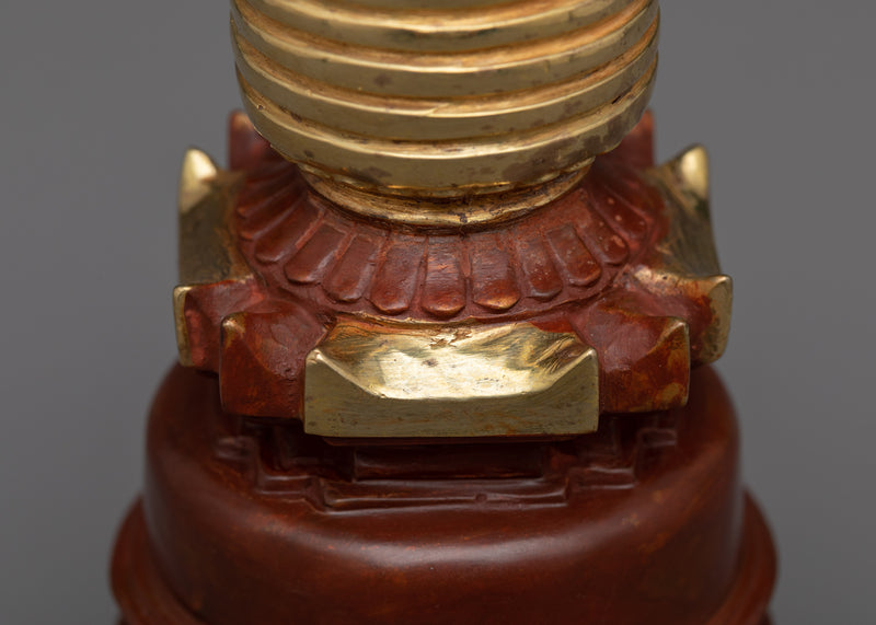 Hand-Carved Kadam Stupa | Elegant Symbol of Buddhist Wisdom