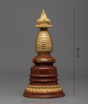 Hand-Carved Kadam Stupa | Elegant Symbol of Buddhist Wisdom