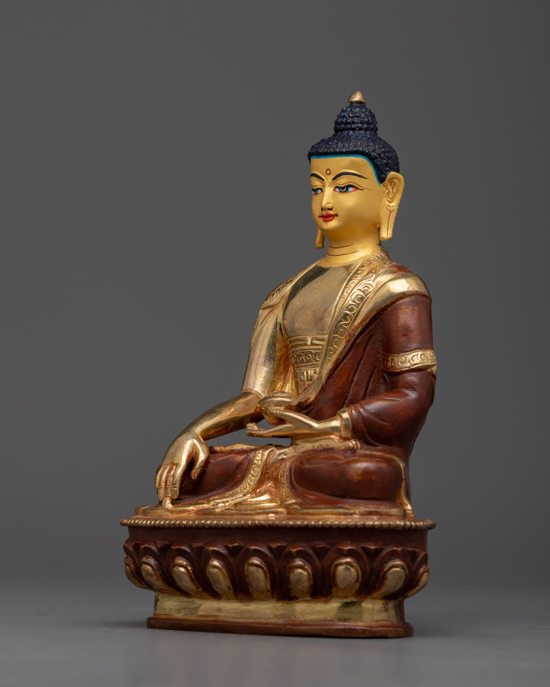 Gold Gilded Shakyamuni Buddha Statue | Resplendent Meditation Altar Centerpiece