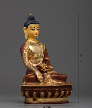 Gold Gilded Shakyamuni Buddha Statue | Resplendent Meditation Altar Centerpiece