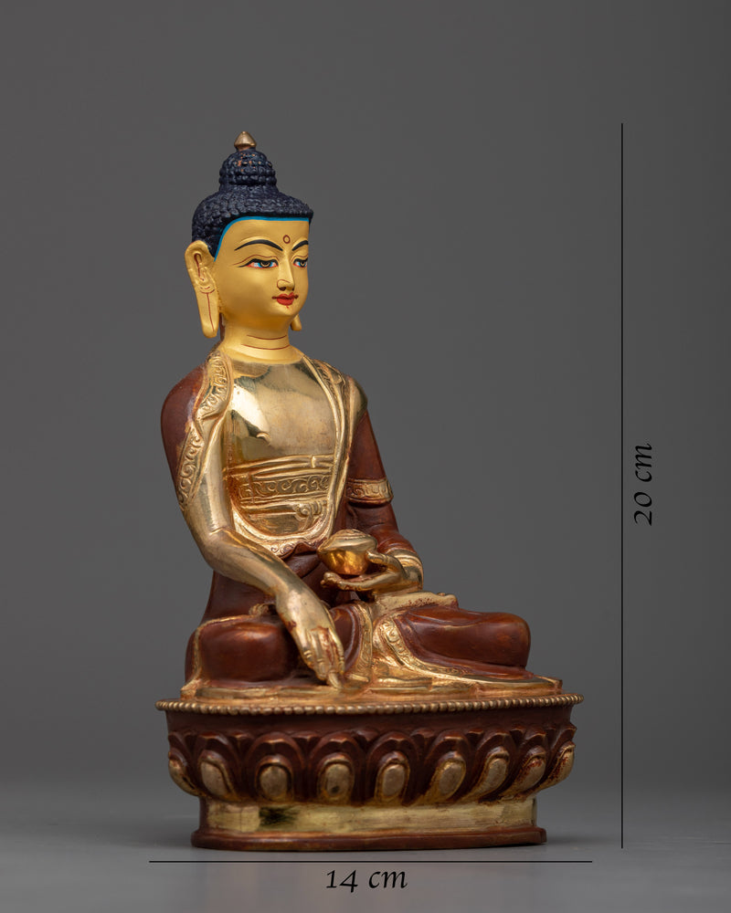 Gold Gilded Shakyamuni Buddha Statue | Resplendent Meditation Altar Centerpiece