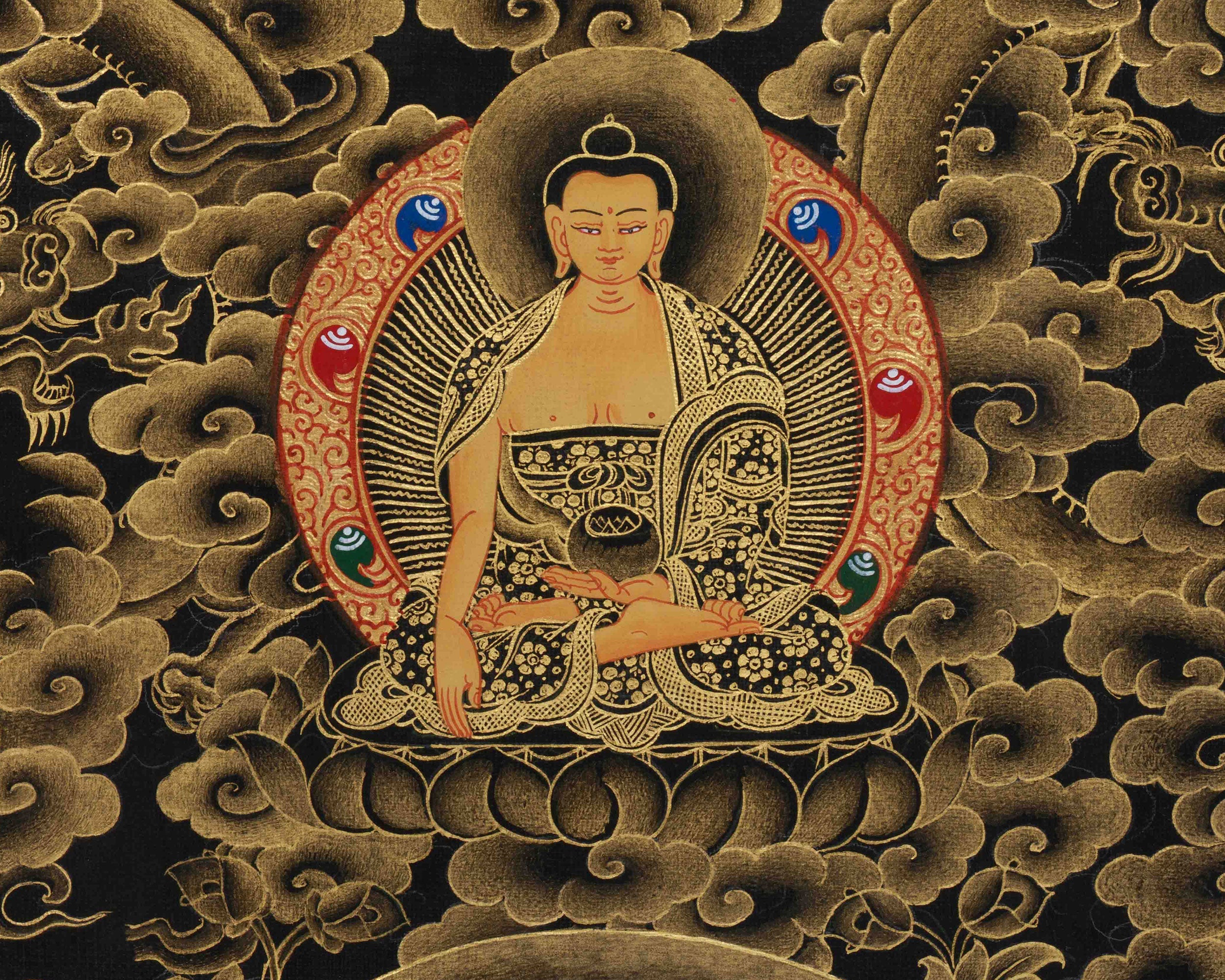 Golden Hued White Tara Canvas Print | High-Quality Giclee Print of Healing Deities