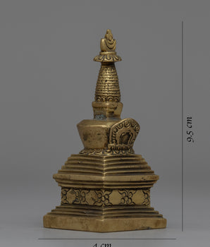 Buddhist Brass Stupa | Decorative Stupa of Blessings and Spiritual Craftsmanship