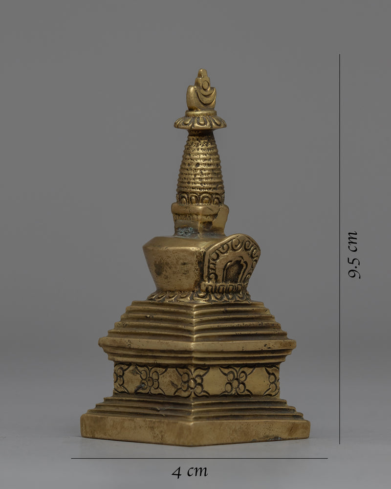 Buddhist Brass Stupa | Decorative Stupa of Blessings and Spiritual Craftsmanship