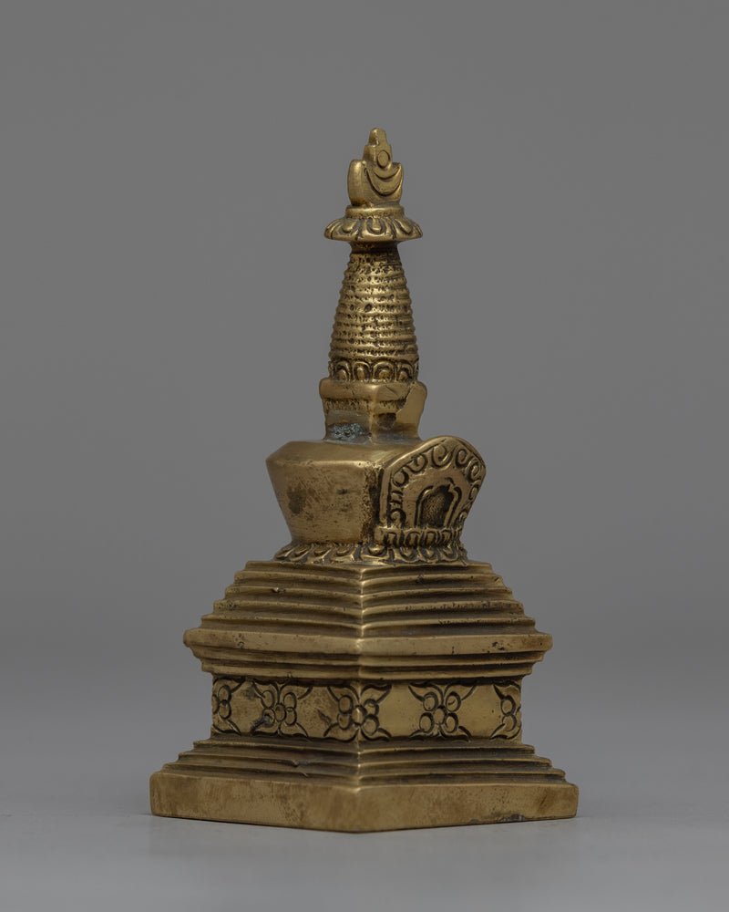 Buddhist Brass Stupa | Decorative Stupa of Blessings and Spiritual Craftsmanship