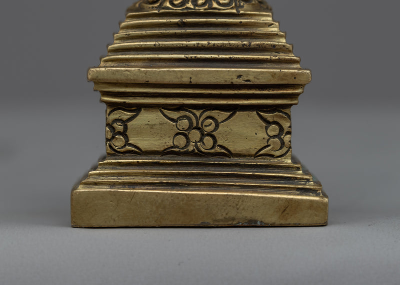 Buddhist Brass Stupa | Decorative Stupa of Blessings and Spiritual Craftsmanship