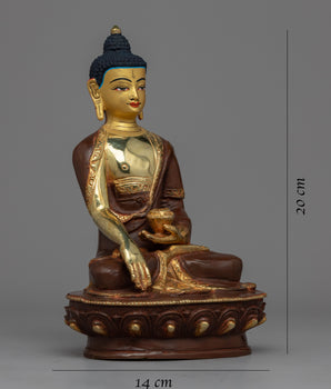 High Quality Shakyamuni Buddha Statue | Detailed 20cm Gold-Embellished Meditation Sculpture