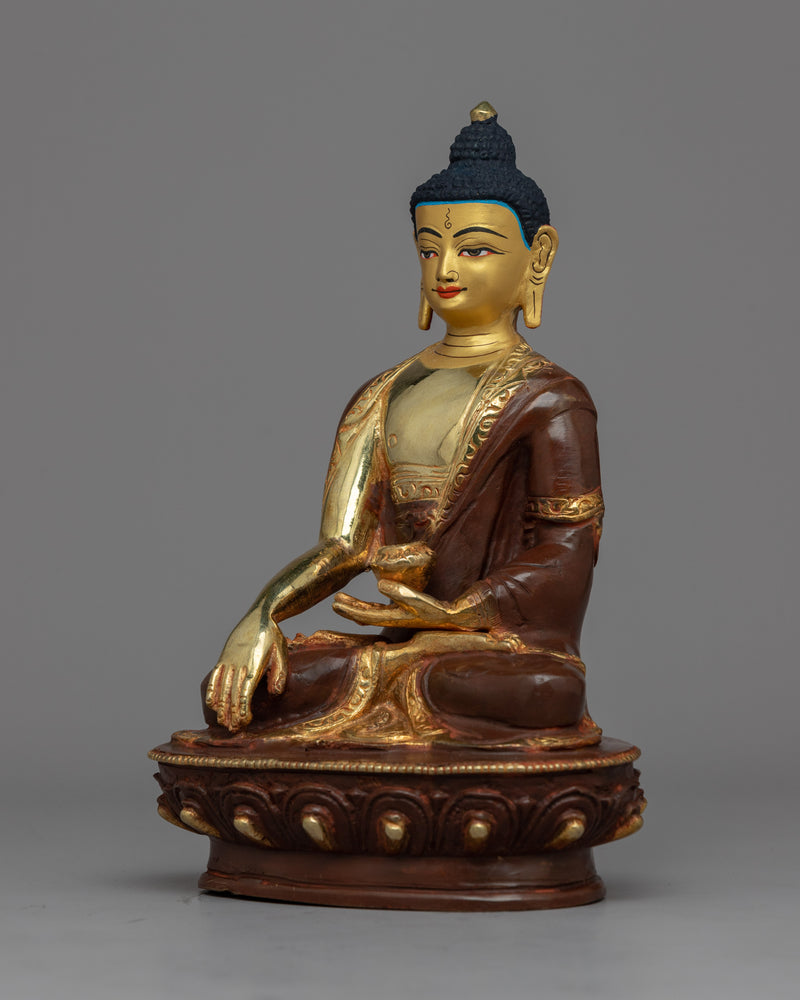 High Quality Shakyamuni Buddha Statue | Detailed 20cm Gold-Embellished Meditation Sculpture