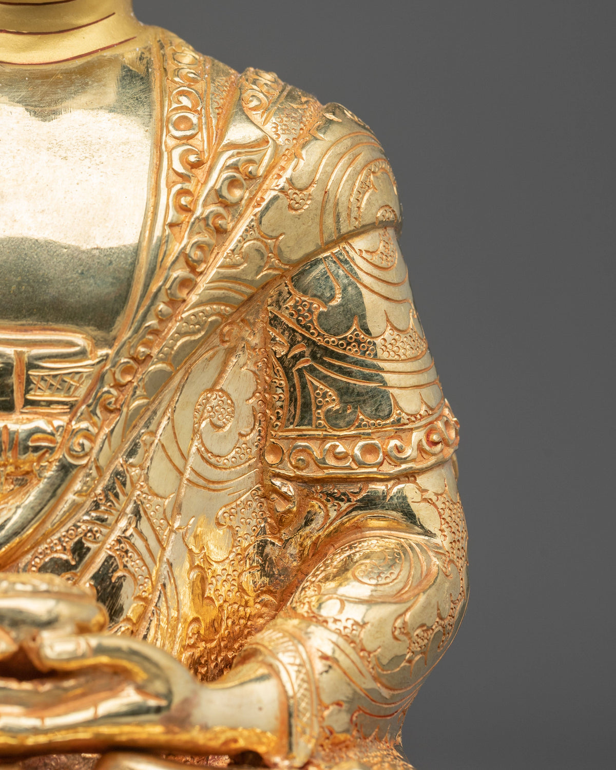 Amitabha Buddha Spiritual Sculpture | Gold Plated Buddhist Statue