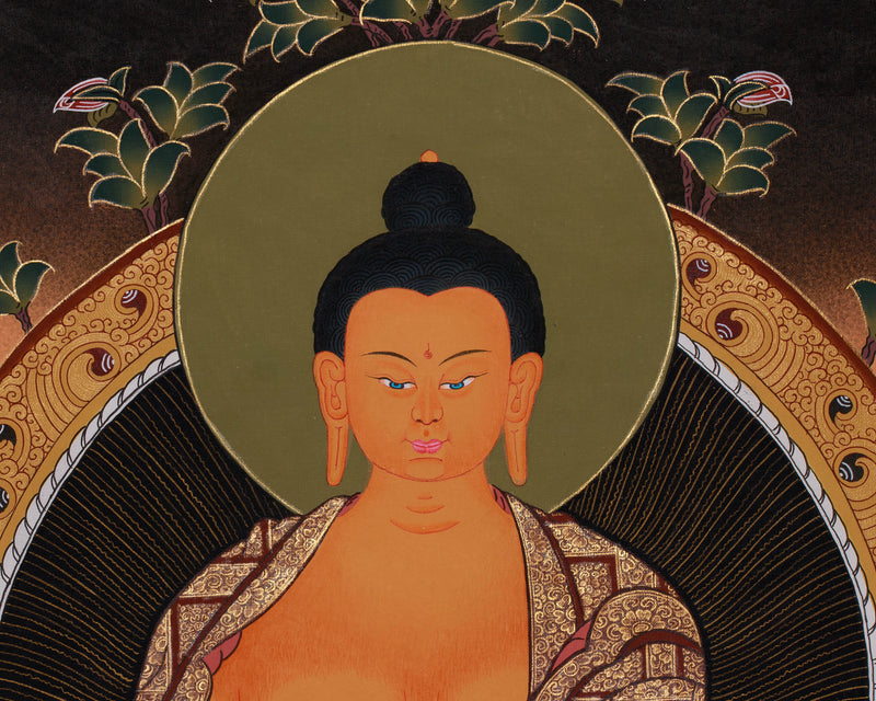 Beautiful Hand-Painted Buddha with Sariputra and Maudgalyayana | Compassion of Yoga