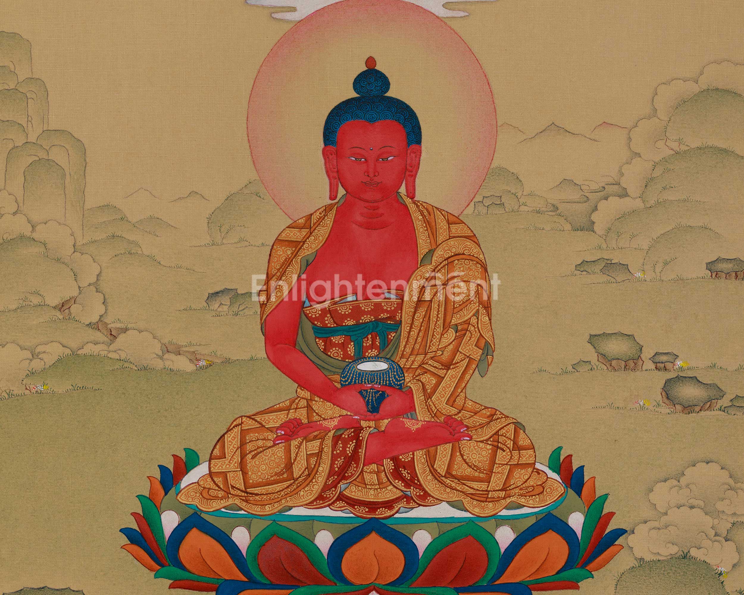 Meditation Amitabha Buddha Thangka | Featuring Amitayus | LHASA Hues