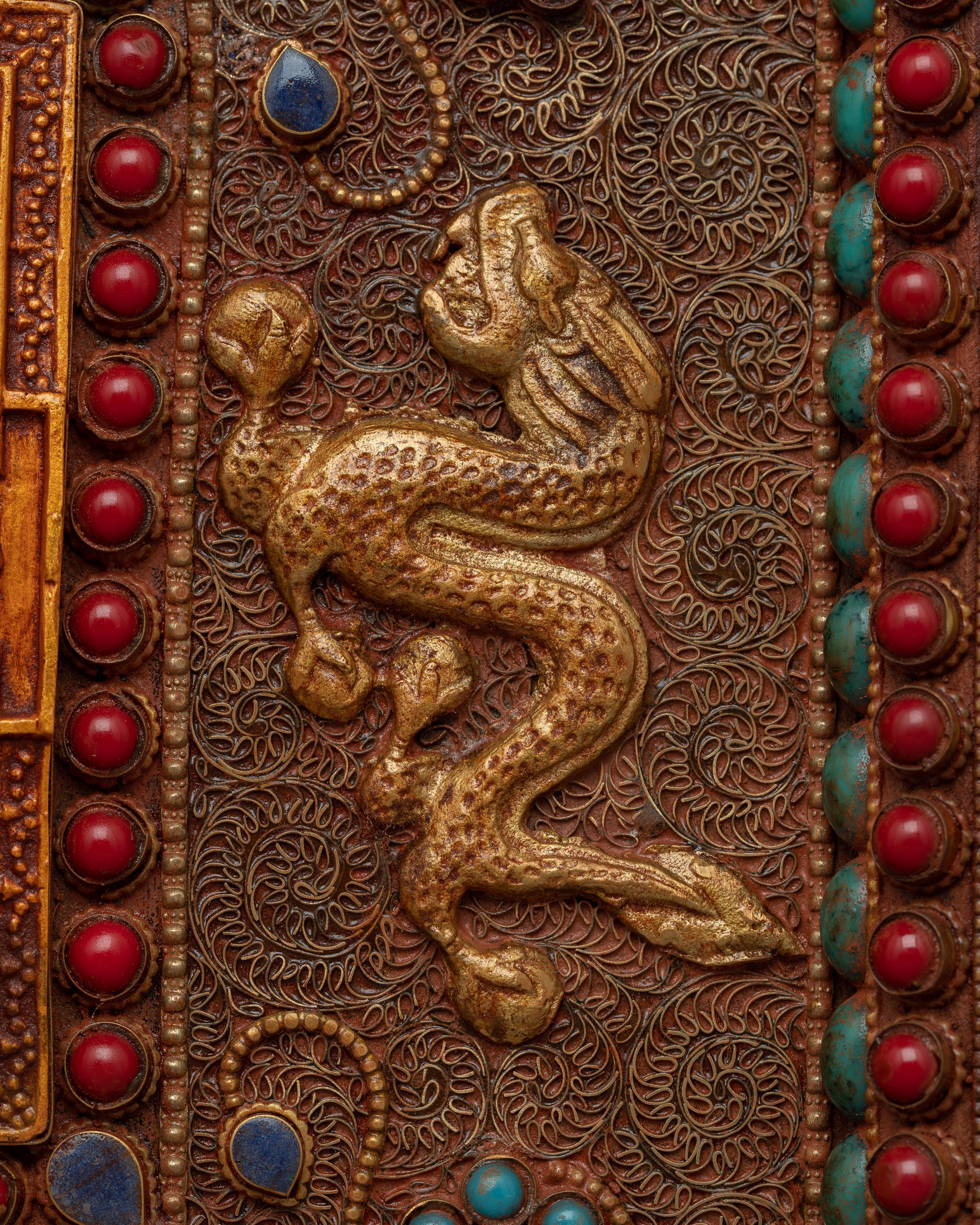 Large Metal Wall Hanging | Handcrafted Decorative Metal Thangka