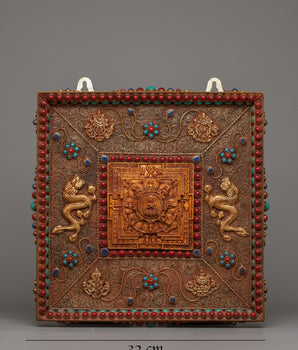 Large Metal Wall Hanging | Handcrafted Decorative Metal Thangka