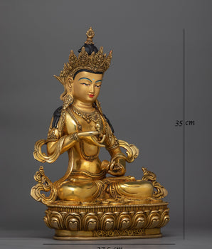 Vajrasattva Gold-Gilded 35cm Statue | Symbol of Purification and Renewal