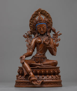 green-tara-oxidized-sculpture-for altar