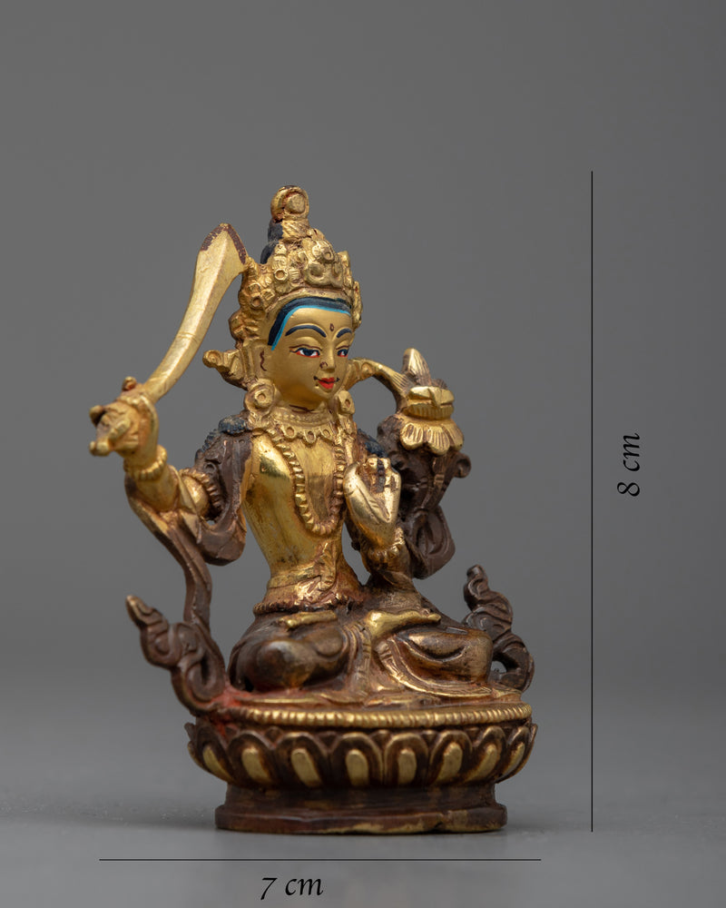 Golden Manjushri Statue | Bodhisattva Wisdom Deity