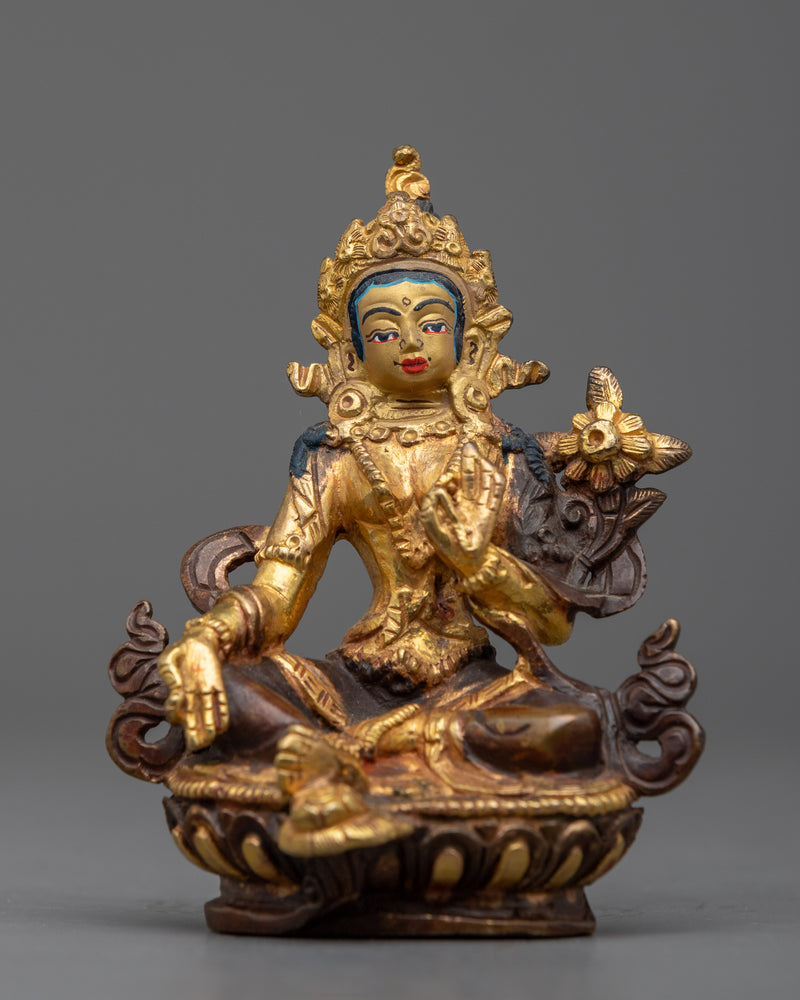 Green Tara Gold Statue