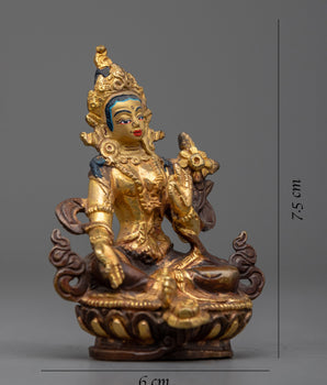 Green Tara Gold Statue | Blessings of Enlightenment for Your Home