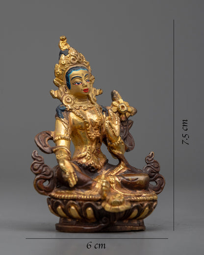 Green Tara Gold Statue | Blessings of Enlightenment for Your Home