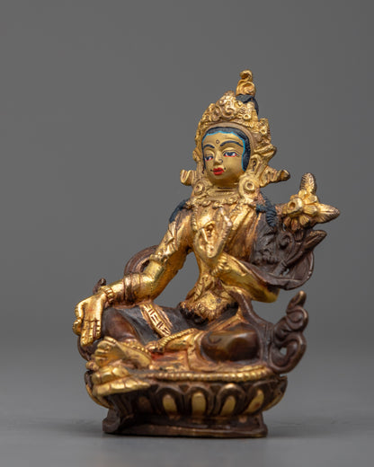 Green Tara Gold Statue | Blessings of Enlightenment for Your Home