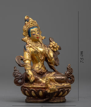 Green Tara Copper Statue | Serene Statue for Peaceful Contemplation
