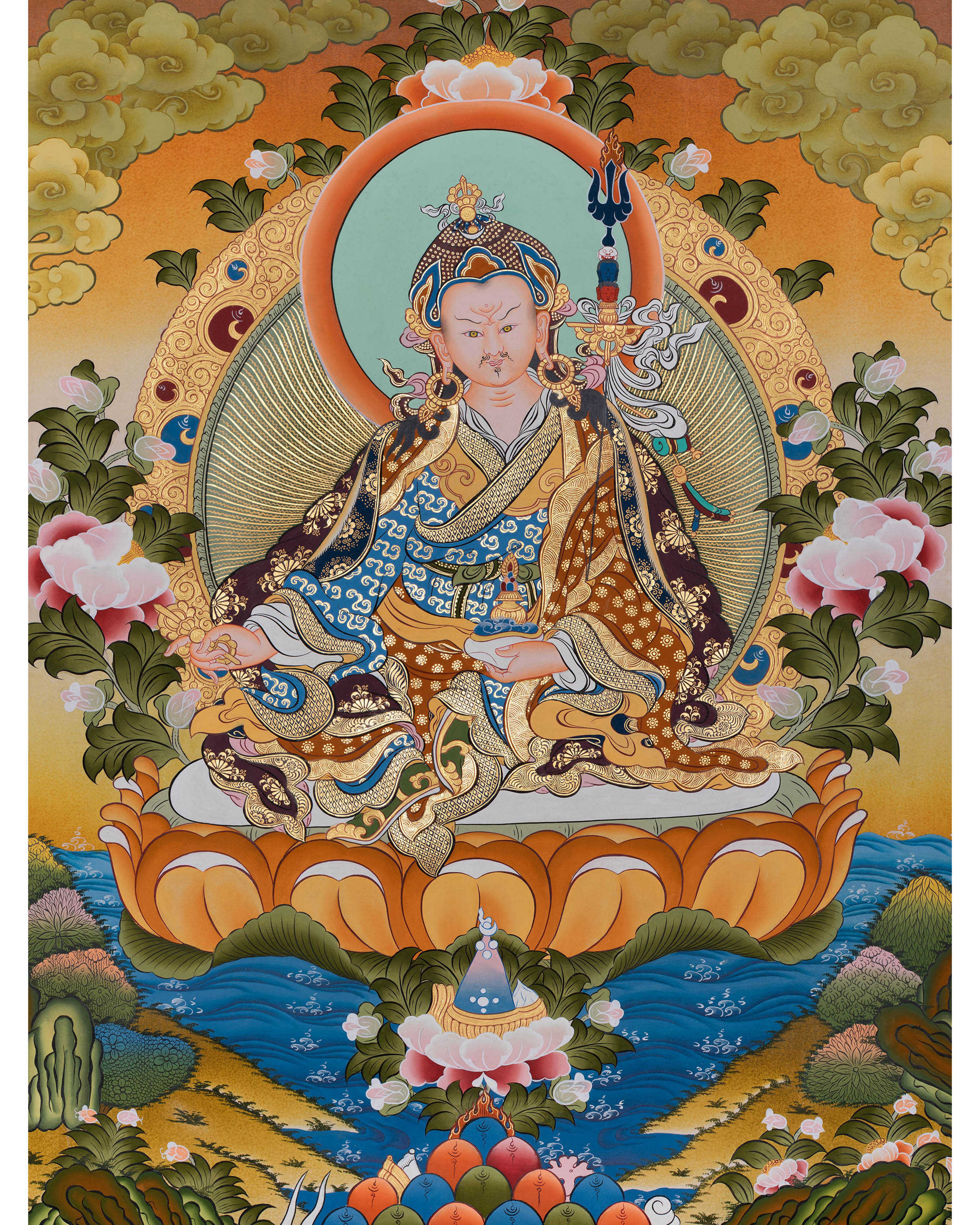 Padmasambhava Guru Rinpoche | Original Hand Painted Art | Wall Decors